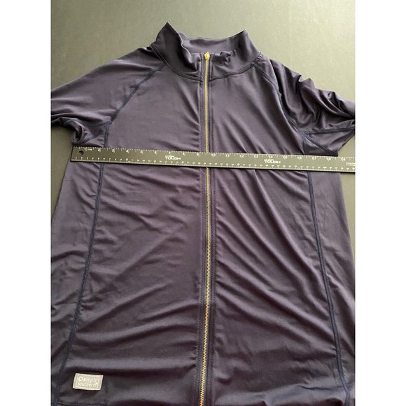 Womens SIMPLY SOUTHERN Nylon Stretch Jacket Full Zip Size Small Navy Blue‎ Gold - Picture 7 of 10